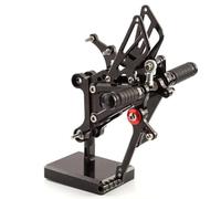 Moto Poggiapiedi Per Aprilia Rs125 2t Rs 125 2t 1995-2010 Pedane Arretrate Moto Pedale Pedana Poggiapiedi Regolabile Alluminio Set Pedane Arretrate Pedali motocicletta(Nero)
