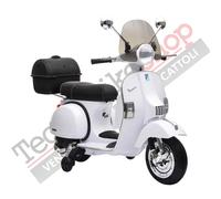 Moto Scooter Elettrico per Bambini Piaggio VESPA PX150 FULL con Parabrezza e Bauletto 12V-Bianco