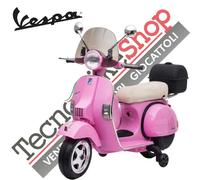 Moto Scooter Elettrico Per Bambini VESPA PX 150 FULL Parabrezza Bauletto Rosa