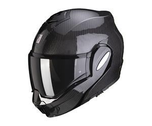 Moto Scorpion EXO-TECH EVO Carbonio Casco Pieghevole (Nero/Carbonio) TG: M (57)