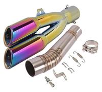Moto Silenziatore Posteriore Per NC700 NC700X NC700S NC750X NC750 Moto Intermedia Collettore Silenziatore Doppio Foro DB Killer Slip Tubo Di Scarico(B)