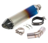 Moto Silenziatore Posteriore Per S&Uzuki Per V-STROM 1000 DL1000 DL 1000 2014-2019 Sistema Motocicletta Tubo Centrale Collegamento Silenziatore Slip On Tubo Di Scarico(C)