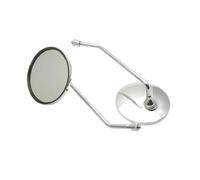 Moto Specchietti Coppia di specchietti retrovisori cromati per moto e scooter, universali, con adattatore da 8 mm a 10, rotondi, ovali, convessi