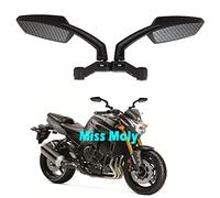 Moto Specchietto Retrovisore, 8mm 10mm Street Bike Specchi per XJR1300 XJ6 FZ1 FZ6 MT-09 V-Max (Carbonio)