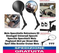 Moto Specchietto Retrovisore E9 Omologati Universali Specchi Specchio Scooter