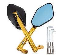 Moto Specchietto Retrovisore In Alluminio CNC Specchietti Retrovisori Blu Specchietto Laterale Antiriflesso Per Aprilia SPORTCITY CUBE 300 SR MOTARD 125 SPORTCITY CUBE 125(Rosso)