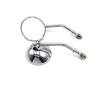Moto Specchietto Retrovisore Specchietto Retrovisore Rotondo Piccolo Retrò Per Moto In Alluminio Per Cafe Specchietti Laterali Racer Specchio Convesso Specchietti Moto Manubrio(Chrome)