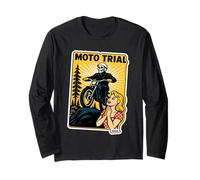 Moto Trial Pilota Scheletro rétro Maglia a Manica