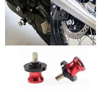 Moto Universale Cursori Bobina Cavalletto Moto Posteriore, PSLER 2 Pezzi M10 Vite Forcellone Stand Protector Staffe Supporti Accessori per Moto(Rosso)