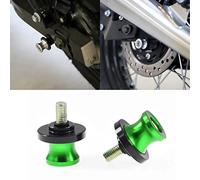 Moto Universale Cursori Bobina Cavalletto Moto Posteriore, PSLER 2 Pezzi M8 Vite Forcellone Stand Protector Staffe Supporti Accessori per Moto(Verde)
