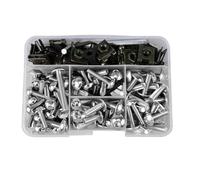 Moto Vite Dadi Pezzi Kit Kit Viti E Dadi Per Carenatura Moto Per Ducati Per Yamaha 155 Pezzi 177 190 253 Clip Di Fissaggio Bulloni Per Carrozzeria Bulloni Fissaggio(Argento,155pcs)