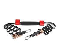 MOTO4U Cinghia universale per manubrio di moto, con tendicinghia per ruota anteriore, cinghia di fissaggio per ruota anteriore, barra di trasporto, colore: rosso