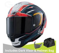 Casco integrale da moto Alpinestars Supertech R-10 Limited Edition Pedro Acosta Blu opaco-Rosso-Bianco XL