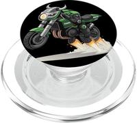 Motocicletta da corsa del fumetto con corna di toro Art Rider PopSockets PopGrip per MagSafe