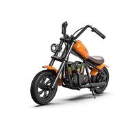 Motocicletta elettrica per bambini, HYPER GOGO Moto Elettrica con luce ambientale colorata, Modalità di Velocità 8/12/16 KMH, Pneumatici pieni da 12", 16KM Long-Range per bambini/adolescenti (Arancia)