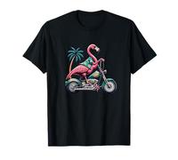 Motocicletta Flamingo Palma Avventura Tropicale Maglietta