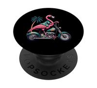 Motocicletta Flamingo Palma Avventura Tropicale PopSockets PopGrip Adesivo