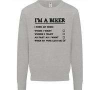 Motocicletta Im A Biker Quando Mia Moglie Divertente Uomo Felpa Maglione