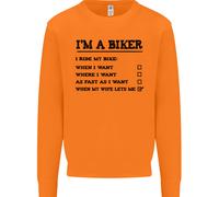 Motocicletta Im A Biker Quando Mia Moglie Divertente Uomo Felpa Maglione