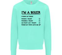 Motocicletta Im A Biker Quando Mia Moglie Divertente Uomo Felpa Maglione