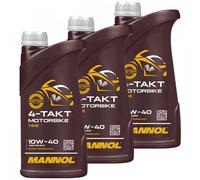 Motocicletta Mannol Motore Olio 4-Takt Ester 10W-40 Api Sl 3x 1 Litri