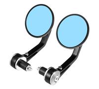 Motocicletta Manubrio Fine Rotondo Posteriore Vista Specchi Argento 1 Coppia