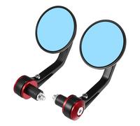 Motocicletta Manubrio Fine Rotondo Posteriore Vista Specchi Rosso