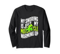 Motocicletta Russare Sogno Biker Umorismo Dormire Maglia a Manica