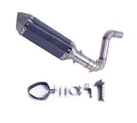Motocicletta Silenziatore Scarico Per 125 150 200 390 2012-2016 Marmitta Completa Con Tubo Di Collegamento Centrale Slip On Per Scarico Moto(D with)