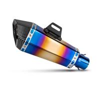 Motocicletta Silenziatore Scarico Per NINJA400 Z650 R3 Per MT07 GSX250R CBR500R GSXS150 PCX Scarico Moto Marmitta Esagonale 51MM Con DB Killer(C BLUE LASER)