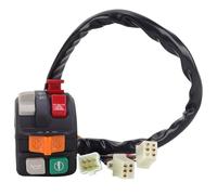 Motociclette interruttori Interruttori modificati per moto multifunzione da 7/8" con clacson, fari, indicatori di direzione, avviamento elettrico, pulsante di spegnimento(Left)