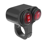Motociclette interruttori Pulsante per fari in lega di alluminio, interruttore di accensione/spegnimento, faretto fendinebbia, interruttore luce 12V impermeabile per moto(Double switch)