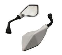 Motociclette Specchietti Laterali 2 Pezzi/coppia Specchietti Retrovisori Universali Per Moto Accessori Modificati Specchietti Retrovisori Convessi Posteriori Maniglia Motociclo Specchietto(White)