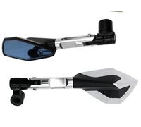 Motociclette Specchietti Laterali Per YZF-R6 Per YZF R6 Per YZFR6 Per R6 Specchietto Retrovisore Moto 8 Mm 10 Mm Specchietti Retrovisori Blu Antiriflesso Accessori Manubrio(Silver)