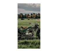 Motociclette su erba verde copertura della porta Banner 90x180cm Party Banner stagionale segno di benvenuto decorazione verticale porta appeso per portico ingresso giardino Decor