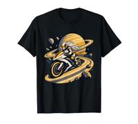 Motociclismo Celeste Lungo Gli Anelli di Saturno Maglietta
