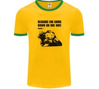 Motociclista Giù su Un Ginocchio Moto Uomo Ringer