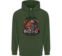 Motociclista On My Vie To Hell Moto Teschio Uomo Felpa