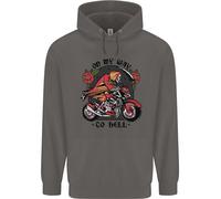 Motociclista On My Vie To Hell Moto Teschio Uomo Felpa