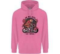 Motociclista On My Vie To Hell Moto Teschio Uomo Felpa