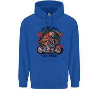 Motociclista On My Vie To Hell Moto Teschio Uomo Felpa