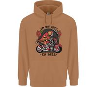 Motociclista On My Vie To Hell Moto Teschio Uomo Felpa