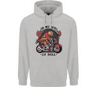 Motociclista On My Vie To Hell Moto Teschio Uomo Felpa