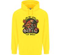 Motociclista On My Vie To Hell Moto Teschio Uomo Felpa