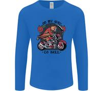 Motociclista On My Vie To Hell Moto Teschio Uomo Maniche