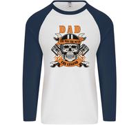 Motociclista Papà The Man Mito Leggenda Divertente Uomo L/S Baseball T-Shirt