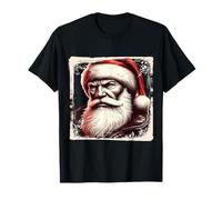 Motociclista Père Noël en Blouson Cuir Rock et Rebelle Maglietta