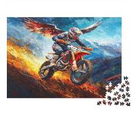 Motociclista Puzzle 1000Pcs Stile Action Painting Decorazione Per La Casa. Rilassamento E Intelligence Per Adulti E Bambini Da 14 Anni 52x38cm/1000pcs