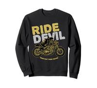 Motociclista Ride Devil Move Fast Think Faster Biker Felpa