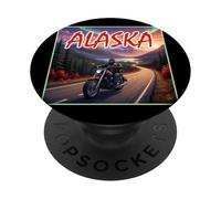 Motociclista Road Trip in Alaska PopSockets PopGrip Adesivo